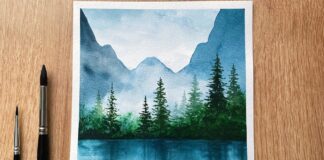 Watercolor Painting Tutorial | Misty Scenery | Easy Watercolor Painting For Beginners