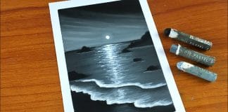 Black beach Oil Pastel Painting for beginners | Easy Oil Pastel Drawing Tutorial