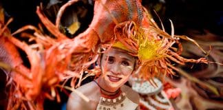 Philippines, Iloilo. Portrait of Dingayang Festival participants, DSC_8507