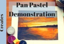 how to paint a sunset seascape with pan pastels