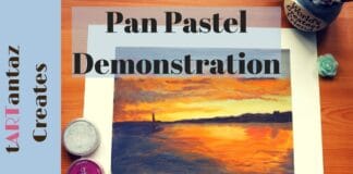 how to paint a sunset seascape with pan pastels