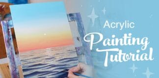 Acrylic Painting Tutorial – Ocean Sunset (Beginner to Intermediate)