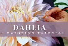 Dahlia Oil Painting Tutorial + Timelapse || How to Paint Realistic Flowers and Petals