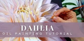 Dahlia Oil Painting Tutorial + Timelapse || How to Paint Realistic Flowers and Petals