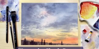 Sunset Clouds Watercolor Painting Process