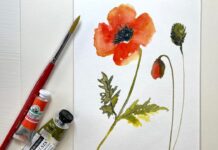 How To Paint a Poppy in Watercolor – Easy Way to Master Poppies, Buds & Leaves in Loose Watercolor