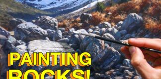How to paint ROCKS in OILS – Landscape Painting Detail Techniques!
