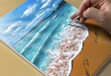 Easy Way to Paint a Beach Scene / Acrylic Painting for Beginners