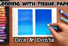 How to blend oil pastels with Tissue paper ~ Mungyo Oil Pastel blending techniques for beginners