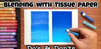 How to blend oil pastels with Tissue paper ~ Mungyo Oil Pastel blending techniques for beginners